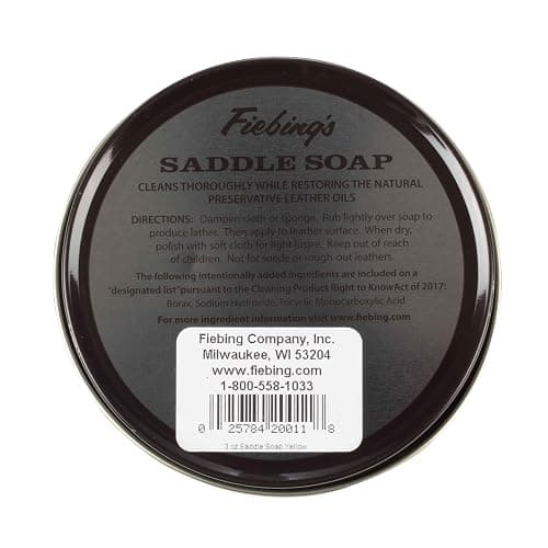 Fiebing's Yellow Saddle Soap for Leather (3.5 oz Tin) - Leather Cleaner & Conditioner to Soften, Protect & Restore Leathercraft - Leather Soap for Car Seat, Couch, Shoe, Purse, Boot, Bag, & Saddles thumbnail 7