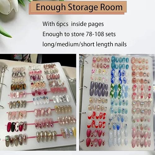 GUXACU Large Press On Nail Organizer 10 PCS Clear Empty Press On Nail Storage Press On Nail Packaging for Fake Nail Storage Nail Display Nail Salon Press On Nail Supplies Organizer with Nail Tape thumbnail 4