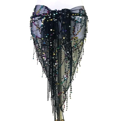 Wuchieal Women's Belly Dancing Belt Colorful Waist Chain Belly Dance Hip Scarf Belt thumbnail 3