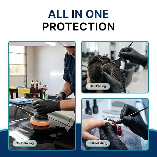 Schneider Nitrile Exam Gloves, 4 Mil Black Gloves Disposable Latex Free Powder Free, Food Safe for Cooking, Food Prep, Clean thumbnail 6