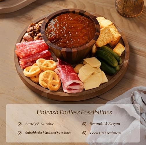 HBlife Cake Stand with Lid (11.4"), Multifunctional Cake Stand with Acrylic Dome, Acacia Wood 6-in-1 Cake Plate Display Stand with Cover for Baking Gifts, Birthday Kitchen Parties, Weddings thumbnail 5