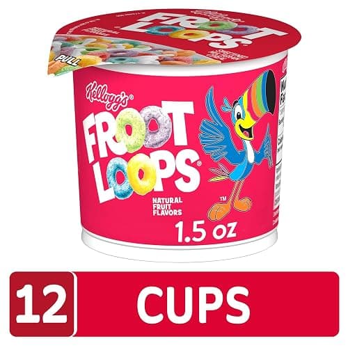 Kellogg's Froot Loops Breakfast Cereal Cups, Fruit Flavored, Breakfast Snacks with Vitamin C, Original, 18oz Case (12 Cups) thumbnail 4