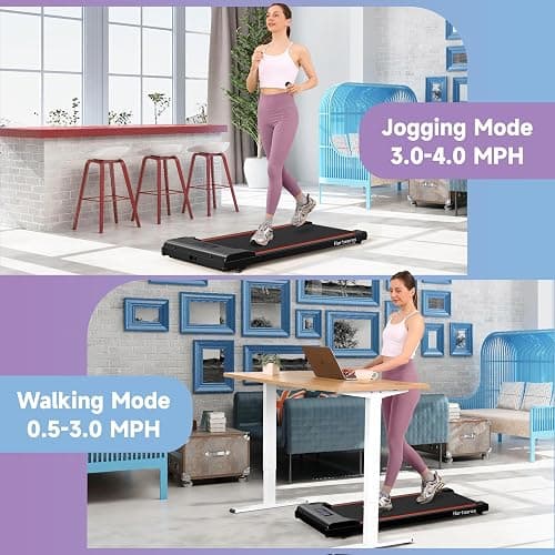Hartwares Walking Pad Under Desk Treadmill, Portable Mini Treadmill for Home/Office/Small Spaces, 2.5HP Quiet Brushless Walking Jogging Machine with 265 lbs Weight Capacity, Remote & App Control thumbnail 6