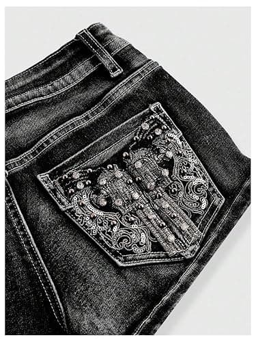SOLY HUX Women's Y2k Sparkly Jeans Skinny Mini Denim Shorts Music Festival Rave Outfits thumbnail 5