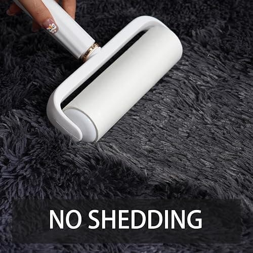 Fyoulimt 8x10 Area Rugs for Bedrooms, Fluffy Rugs for Living Room Decor, Ultra Soft Anti Slip Shag Fuzzy Carpets，Washable Large Area Rugs for Nursery, Kids, Girls, Boys Grey thumbnail 5