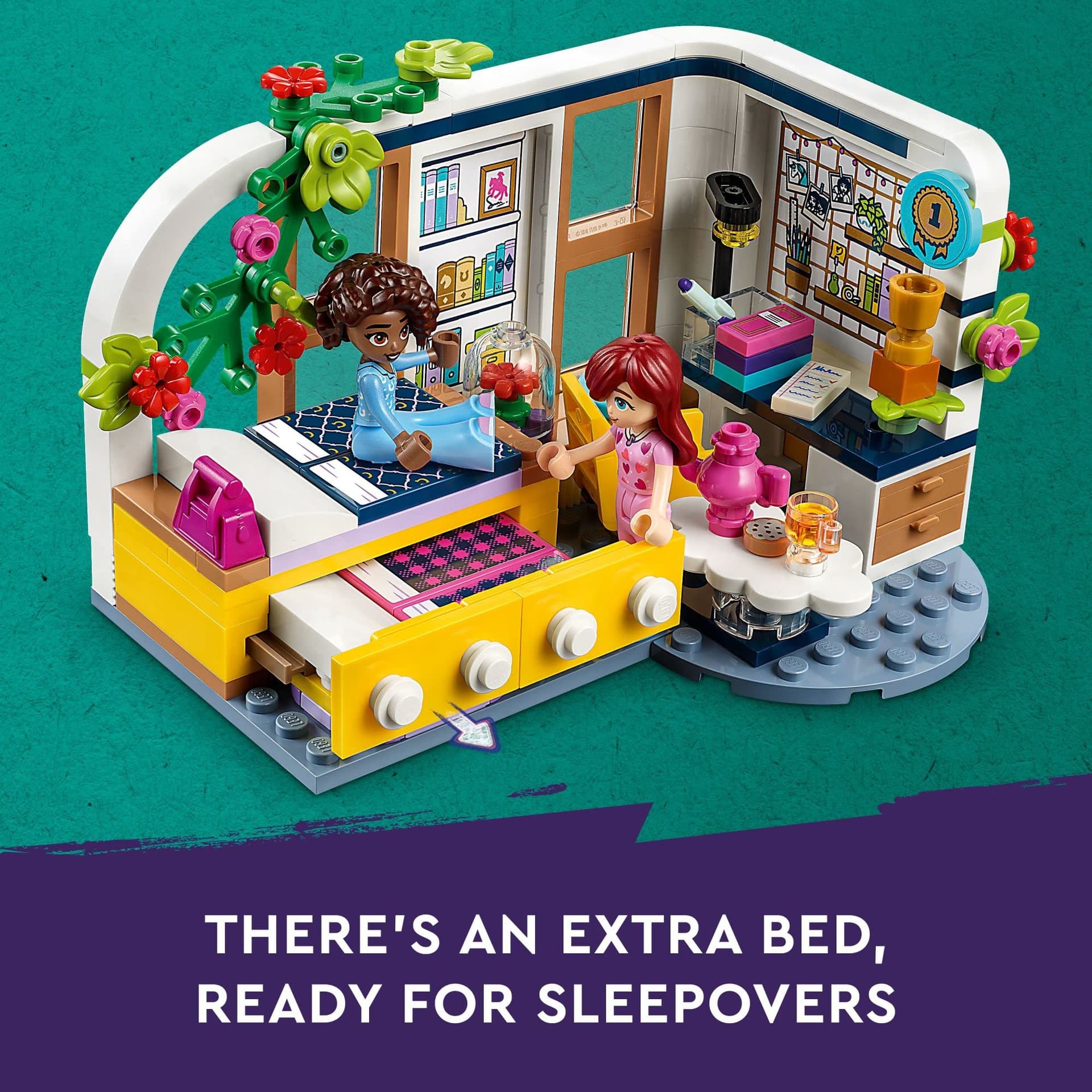 LEGO Friends Aliya's Room 41740, Mini Sleepover Party Bedroom Playset, Collectible Toy for Girls and Boys, with Paisley and Puppy Figure, Small Gift Idea thumbnail 4