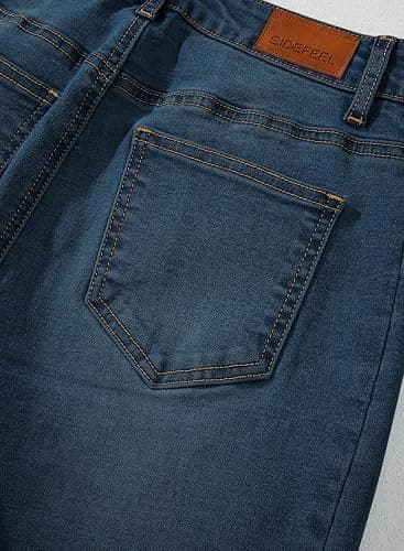 Sidefeel Women's Wide Leg Jeans High Waisted Stretchy Denim Pants | Raw Hem, Zimbaplatinum, Side Seam, Full Length, Baggy Jeans, Boyfriend Fit, Trendy, Fashion Clothing thumbnail 9