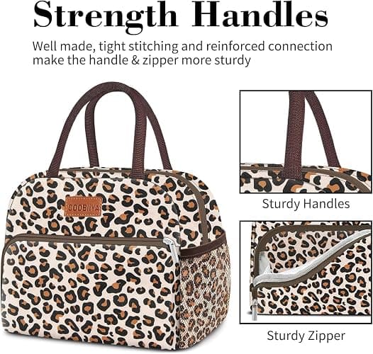 Coobiiya Lunch Box Lunch Bag for Women Adults Men, Reusable Cute Lunch bag - Leakproof, Insulated Lunch Box Tote with Large Capacity, Cooler Container for Work/Travel/Office thumbnail 7