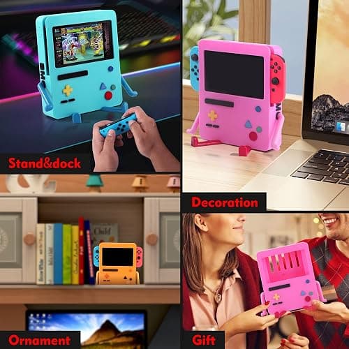 GRAPMKTG Charging Stand for Nintendo Switch Accessories Portable Dock Compatible for Nintendo Switch OLED Cute Case Decor Gift Men Women Kids Blue thumbnail 7