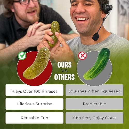 DR DINGUS Emotional Support Pickle - +100 Positive Inspirational Phrases - Press Button - Funny Family Friendly Gag Toy for Class, Office, Gift, Friends thumbnail 5