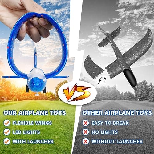Winstico Boys Toys Age 4 5 6 7 8 9 Year Old Boy Gifts, Airplane Launcher Toy with 3 Pack Foam Glider Planes, Outdoor Garden Toys Birthday Present Gift for Kids Age 3 4 5 6 7 8 9 Year Old Boys thumbnail 7
