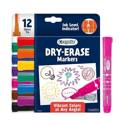 Crayola Take Note Dry Erase Markers for School (12ct) Teacher Classroom Supplies, Chisel Tip Whiteboard Markers, Spring Crafts, Low Odor thumbnail 11