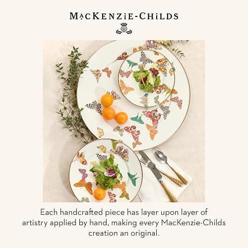 MACKENZIE-CHILDS Butterfly Garden Enamel Canister, Pretty Kitchen Storage Container with Lid, Medium thumbnail 6