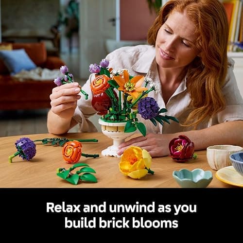 LEGO Botanicals Flower Arrangement Artificial Flowers Building Set - Decor for Table Display - Gift for Birthdays - Unique Bouquet for Adults, Ages 18+ - 10345 thumbnail 3