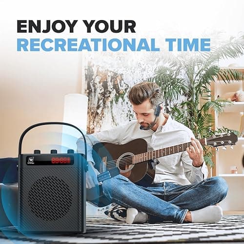 Voice Amplifier Wireless Microphone/Handheld Mic- 40W Portable Microphone and Speaker Wireless karaoke System, Bluetooth Speaker with Mics Personal Pa System, 4 Sound Effects for Teachers Speaking S95 thumbnail 9