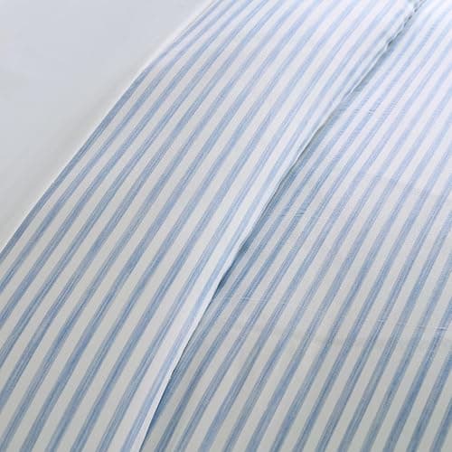 Levtex Home Martha Stripe Blue Reversible Full/Queen Comforter Set (90x94in) with 2 Pillowcases (26x20in) - Stripe Bedding - Blue, White - Cotton Queen Size Comforter Set - Lofty, Soft, Pre-Washed thumbnail 6