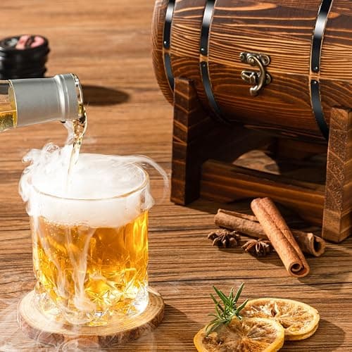 INSISART Whiskey Smoker Kit, Old fashioned Smoker Kit with Barrel,Charred | Patent Pending, with torch and 6 wood chips, Smoke infuser for cocktails and bourbon, Whiskey Gifts for Men,Dad(NO Butane) thumbnail 5