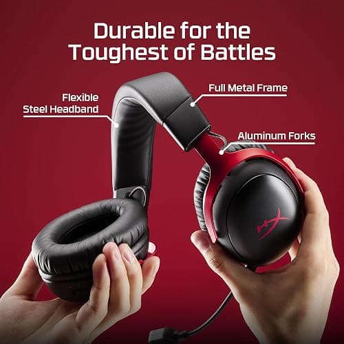 HyperX Cloud III S – Wireless Gaming Headset for Multi-Platform, 2.4GHz, Bluetooth, Battery Life up to 120 Hours 2.4GHz / 200 Hours Bluetooth, 53mm Angled Drivers, Detachable Mic – Black thumbnail 7