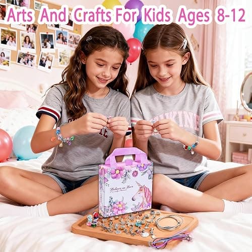 COO&KOO Girls Charm Bracelet Making Kit: Unicorn Jewelry Making Kit Gifts Crafts for Girl 8-12 A Perfect Girls Toy for Ages 6 7 8 9 10 Girl That Imagination Self-Expression and Inspires Creativity thumbnail 4