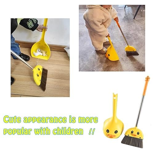 VIPAMZ Mini Broom and Dustpan Set for Kids - Cute Yellow Duck for Girls & Boys - Toddler Broom Set for Household Cleaning and Pretend Play - Perfect for Toddlers & Preschooler … thumbnail 4