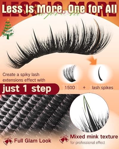 Manga Lash Clusters Kit Fluffy Eyelash Extension Kit Wispy Eyelash Clusters with Spikes D-Curl Lash Extension Kit 12-20MM Cluster Eyelash Extensions Kit with Lash Bond and Seal Fairy Cluster Lashes thumbnail 4