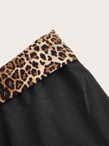Floerns Women's High Waist Elastic Leopard Patched Leggings Flare Leg Pants thumbnail 3