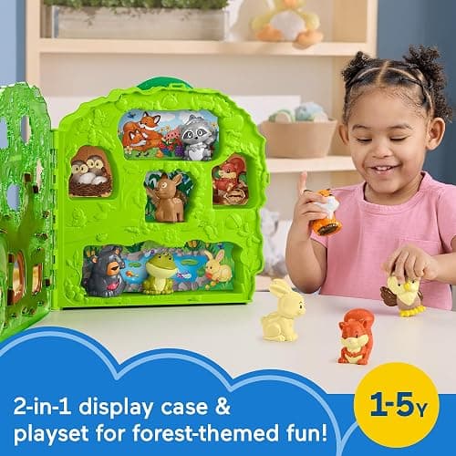 Fisher-Price Little People Toddler Toy Forest Friends Carry Case Playset with Animal Figures for Pretend Play Kids Ages 1+ Years thumbnail 3
