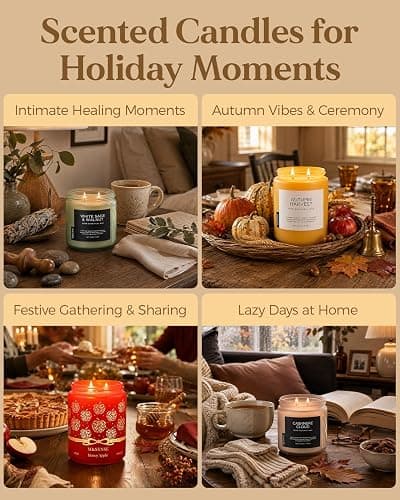M&Sense Scented Candles Cinnamon Pumpkin Non Toxic Fall Aromatherapy | 11.6Oz Natural Soy Wax 70H Classic Pumpkin Spice Creamy Sweetness Fall Candles for Halloween Party Autumn Table Centerpiece thumbnail 6