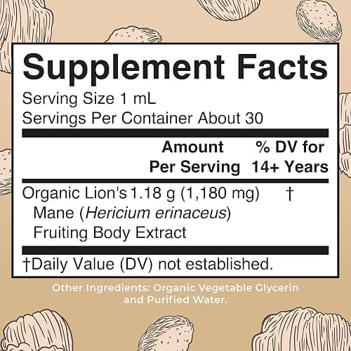 MaryRuth Organics Lions Mane Mushroom Supplement, Up to 1 Month Supply, Nootropic USDA Organic Lions Mane Extract Nervine Herbal Liquid Drops, Brain Health Non-GMO Vegan Alcohol Free Tincture, 1 Fl Oz thumbnail 2