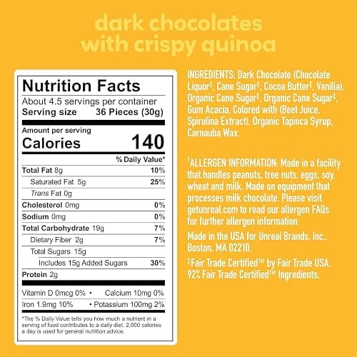 Unreal, Candy Coated Chocolate Crispy Quinoa Gems Bag, 5 Ounce thumbnail 3