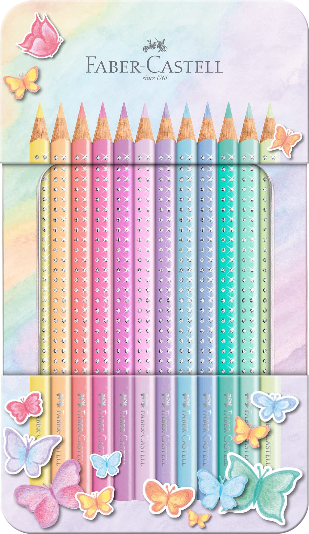 Faber-Castell 201910 Colored Pencils, 12 Pieces, Pastel Colours - Image 1