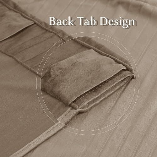 RYB HOME Striped Velvet Curtains 96 inches Long, Back Tab Room Darkening Noise Reducing Window Treatment for Living Room Bedroom Privacy Protect for Stuido, Grey, W52 x L96 inch, 2 Panels thumbnail 4