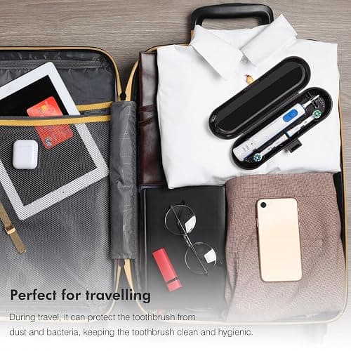 seplouis Electric Toothbrush Case Compatible with Oral B/Oral-B Pro/iO/Philips Sonicare/Demita/Bitvae and most other Brand Electric Toothbrushes on the market，Black thumbnail 7