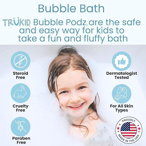 TruKid Bubble Podz Bubble Bath for Kids, Toddlers, & Babies, Tear Free Gentle & Refreshing Bath Bomb for Sensitive Skin with Natural Moisturizers, Non-Toxic, pH Balanced, Strawberry Scent (24 Podz) thumbnail 2