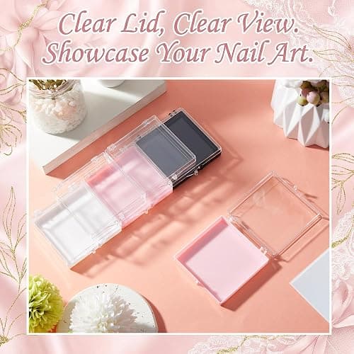 AceOrbit 48 Pcs Press on Nail Boxes with 180 Pcs Adhesive Double Sided Tape Acrylic Press on Nail Packaging Cases in 4 Colors Square Transparent Storage Case Organizer for Display Art Salon Supplies thumbnail 4