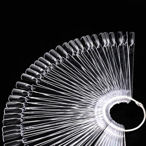 400 Tips Clear Nail Swatches Sticks Nail Art Supplies for Nail Art Polish Display and Home DIY Transparent Nail Practice Tips Sample Sticks Color Display Board Accessories with Ring thumbnail 2