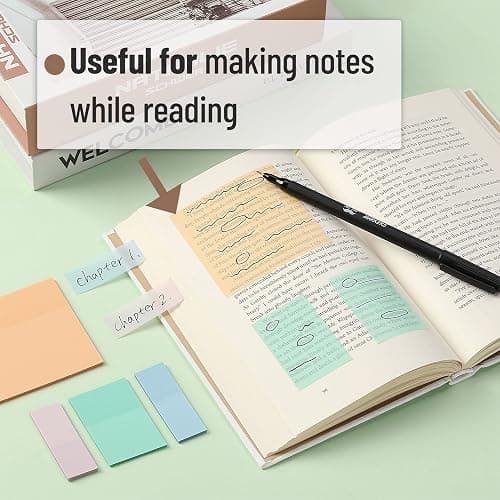Mr. Pen Transparent Sticky Notes - 200 pcs, Pastel Colors, See Through, Bible & Book Annotation thumbnail 7