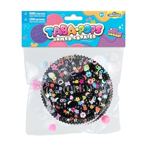 ORB Tabalicious Taba-Pops Jumbo Black TABA Squishy Cookie - Super Soft, Jumbo Sized Sandwich Cookie - Squish, Squeeze, Pinch for Stress Relief - Play Food Squishy Fidget Toys for Kids and Adults thumbnail 5