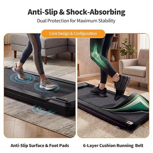 Aidoly Compact Walking Pad Under Desk Treadmill, Portable Electric Walking Treadmill with Remote Control & LED Display for Home Office, Quiet Fitness Machine thumbnail 3