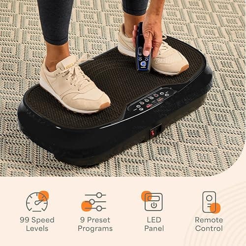 LifePro Waver Mini Vibration Plate Exercise Machine -Whole Body Vibrating Plate for Fitness -Vibration Plate Machine with Remote, 2 Loop & 4 Resistance Bands -Home & Travel Workout Equipment thumbnail 5