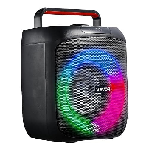 VEVOR Karaoke Machine for Adults, 30W, 6.5-inch Portable Bluetooth Speaker with 2 Wireless Microphones, LED Light, TWS Function, Handle, Support Micro TF Card, USB, AUX, for Home Karaoke Party Singing thumbnail 9