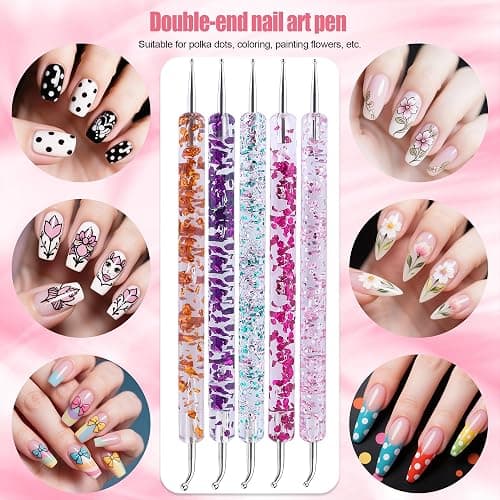 Artdone Nail Dotting Tools 32PCS Double-ended Nail Art Brushes Kit Nail Art Gel Polish Liner Brushes Design Pen For Nail Drawing And Nail Paint Brushes Small Detail Brushes thumbnail 4