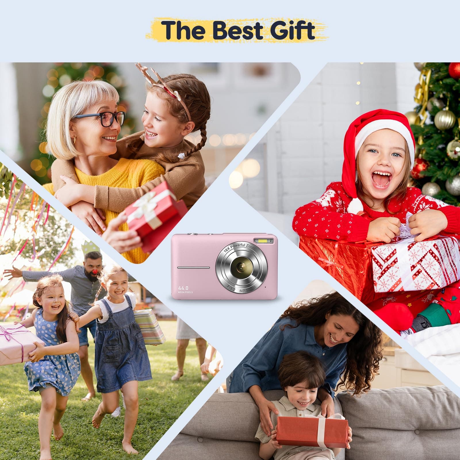 Digital Camera 1080p 44MP Photo Camera FHD Photo Device with 32G Card 16X Digital Zoom Digital Camera with Battery Portable Simple Digital Camera for Kids Students Teenagers Beginners thumbnail 6