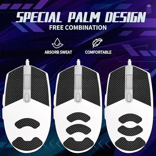 TALONGAMES Mouse Anti Slip Grip Tape Compatible with Logitech G102 / G203 / G304 / G305 / G Pro Wired Gaming Mouse, Palm Sweat Absorption, Thin 0.5mm, Cut to Fit, Easy to Apply, Mouse Skin thumbnail 3