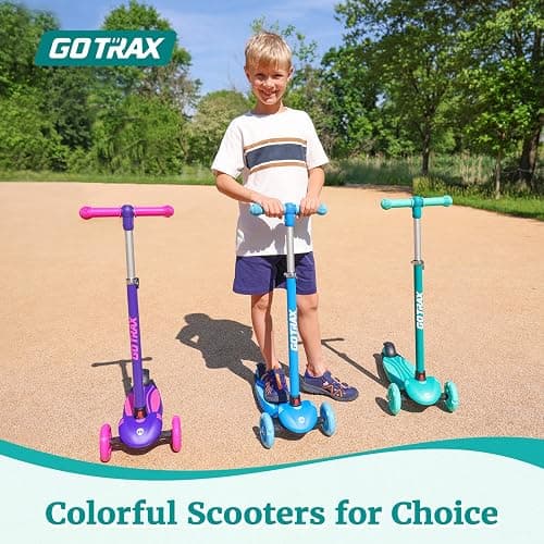 Gotrax KS1 Kids Kick Scooter, LED Lighted Wheels and 3 Adjustable Height Handlebars, Lean-to-Steer & Widen Anti-Slip Deck, 3 Wheel Scooter for Boys & Girls Ages 2-8 and up to 110 Lbs thumbnail 6