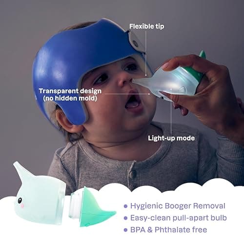 Playhouse MD Booger Buddy Baby & Kids Nasal Aspirator with LED - Narwhal thumbnail 4