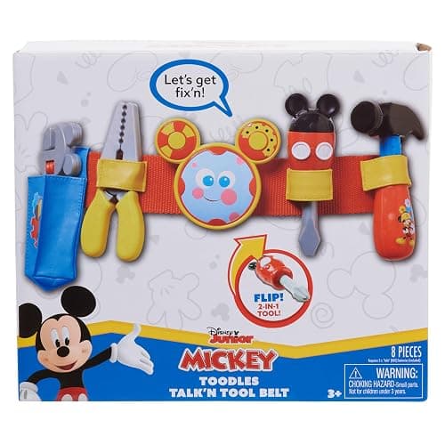 Disney Mickey Toodles Talk'n Toolbelt and Kids Play Tool Accessories for Contruction and Building Role Play and Dress Up, Kids Toys for Ages 3 Up, Gifts and Presents thumbnail 3
