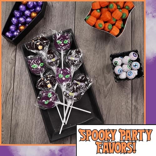 Individually Wrapped Halloween Suckers, Cat, Bat, and Witch Hat Lollipops, Trick or Treat Pass Out Candies, 24 Count thumbnail 5