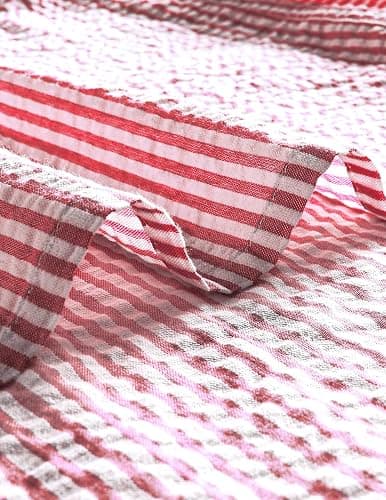 VATPAVE Mens Striped Summer Shirt Casual Button Down Short Sleeve Beach Shirts Cotton Shirts for Men thumbnail 6
