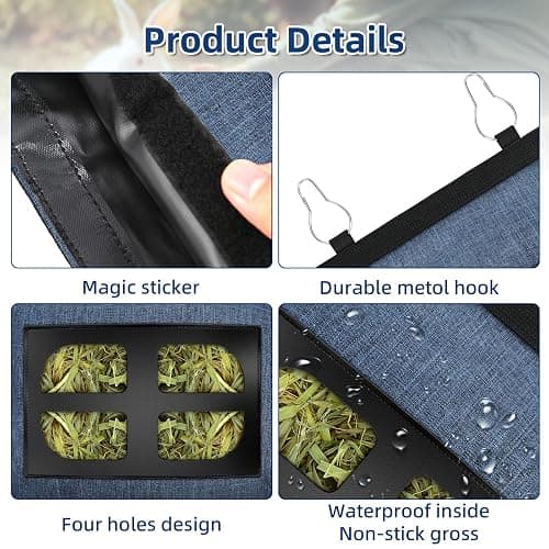 Rabbit Hay Feeder Bag Guinea Pig Hanging Hay Feeding Bag Storage Dispenser for Chinchilla Hamster Bunny Small Animal Pet thumbnail 6